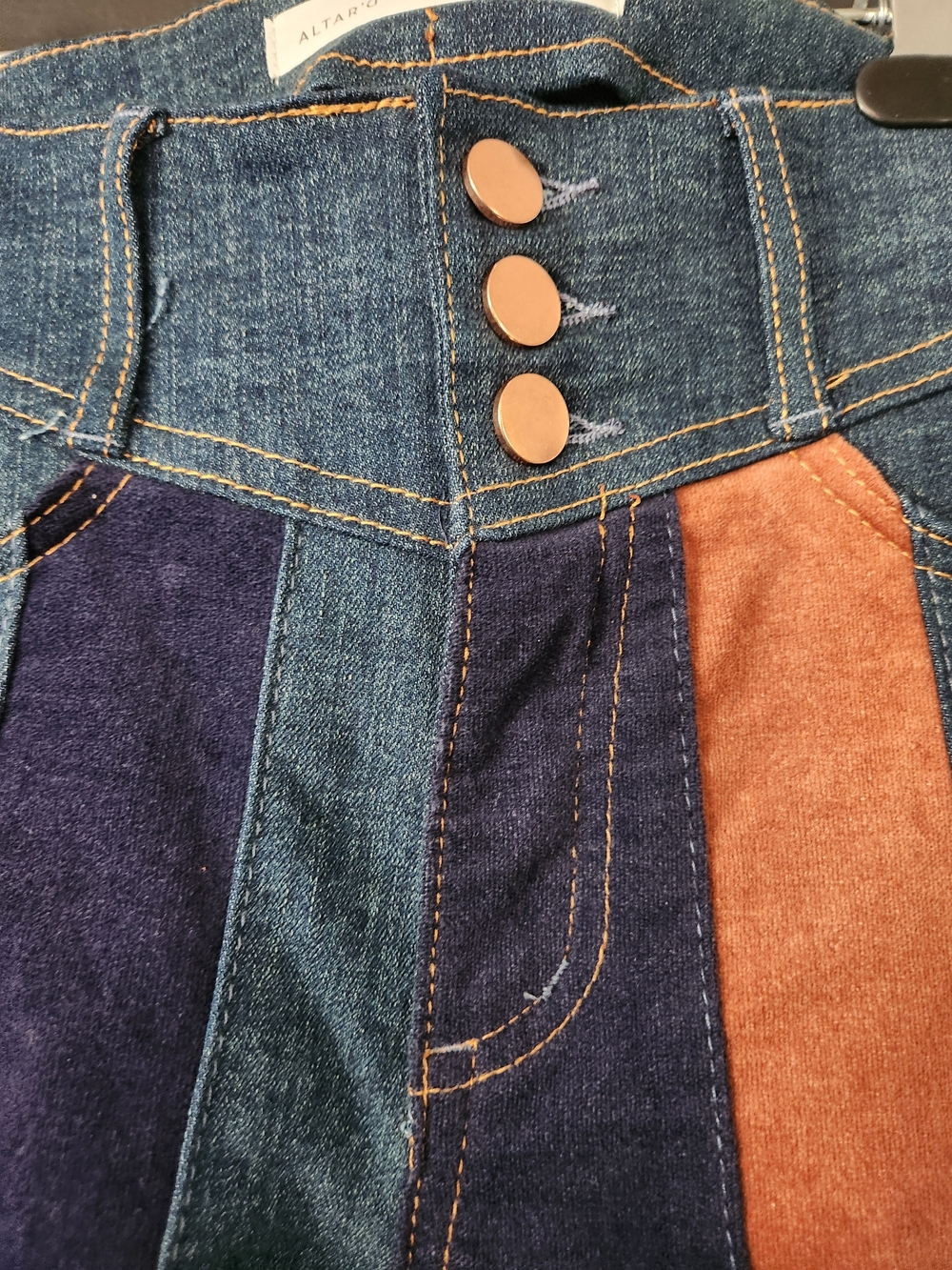 NWOT Altar'd State Flare Jeans Multi Colored Striped Bohemian Festival sz 25x31 - Picture 3 of 10
